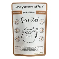 GUSSTO Cat Fresh Wild Boar šlapias  kačių maistas šernas 85 g