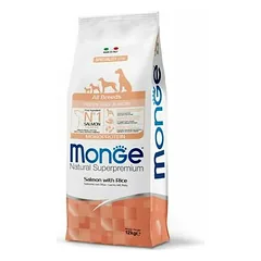 Monge All Breeds Puppy and Junior Monoprotein su lašiša ir ryžiais, sausas maistas šuniukams 12 kg