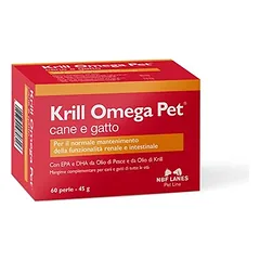 KRILL OMEGA PET kapsulės normaliai inkstų ir žarnyno f-jai palaikyti. 60kaps.