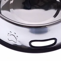 zooplus Exclusive nerūdijančio plieno dubenėlis su reljefu ir guminiu žiedu, katėms, 1,8 l, Ø 27 cm — 2 nuotrauka
