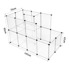 Lionto plastikinis aptvaras laisvam judėjimui, 2 aukštų, L 147 x B 75 x H 92 cm — 2 nuotrauka