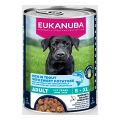 Eukanuba konservuotas maistas šunims su upėtakiu ir batatais 400 g