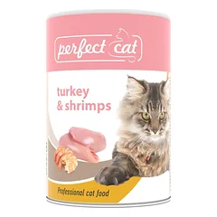 PERFECT CAT  konservas su kalakutiena ir krevetėm 400g