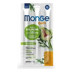 Monge Cat Gift Soft Sticks Hairball Adult Rich in Fresh Salmon with Artichoke 15 g