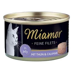 Miamor Super premium konservai katėms su tunu ir kalmarais, 100 g