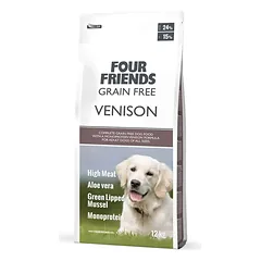 FourFriends venison grain free monoproteino begrūdis sausas pašaras šunims su elniena, 12 kg