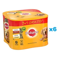 PEDIGREE Adult 24x400 g drėgnas visavertis maistas suaugusiems šunims su vištienos ir jautienos drebučiais