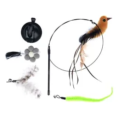 zooplus Basics interaktyvus žaislas katėms 4-in-1, Teaser 95 cm, 4 žaislai 15 cm — 2 nuotrauka