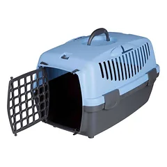 Trixie Transport Box sulankstoma transportavimo dėžė šunims ir katėms, šviesiai pilka/mėlyna, 32x31x48 cm, iki 6 kg — 2 nuotrauka