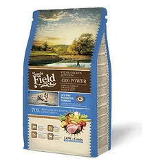 Sam’s Field 4300 Power Fresh Chicken & Potato mažai grūdų turintis sausas maistas suaugusiems šunims su padidėjusiu aktyvumo lygiu, 13 kg
