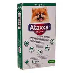 Ataxxa - užlašinamasis tirpalas nuo parazitų (<4 kg) šunims 0,4 ml