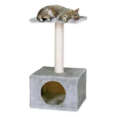 Magic Cat Hedvika draskyklė su nameliu katėms, pilka, 31x31x57 cm