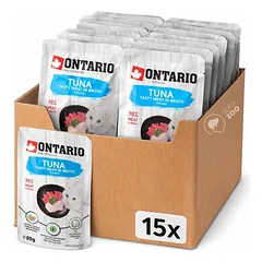 ONTARIO Tuna in broth konservai katėms su tunu sultinyje 80g x15vnt.