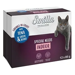 Smilla Indoor drėgnas maistas katėms, kąsneliai su daržovėmis, maišeliai