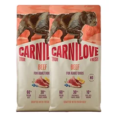 CARNILOVE True Fresh Dog Beef Adult 2x12 kg sausa maistas su šviežia jautiena suaugusiems šunims