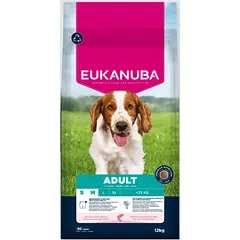 Eukanuba Life Care Adult S/M sausas maistas mažų ir vidutinių veislių šunims su lašiša ir miežiais, 12 kg