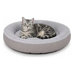 lionto Donut-Katzenbett rund, weich, waschbar und rutschfest