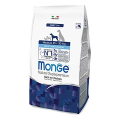 Monge Medium Puppy and Junior su vištiena, sausas maistas šuniukams 3 kg