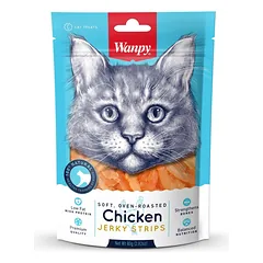 Wanpy Chicken Jerky Strips skanėstai katėms, vytintos vištienos juostelės, 80 g