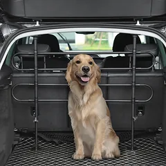 Apsauginės grotelės šunims į automobilį, reguliuojamos 87–135 cm pločio ir 60–105 cm aukščio, juodos — 2 nuotrauka
