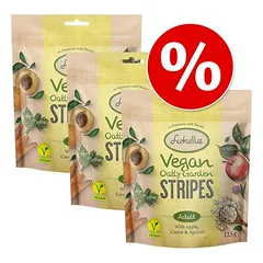 Lukullus Vegan Garden Stripes su obuoliu, morka ir abrikosu, skanėstai šunims — 2 nuotrauka