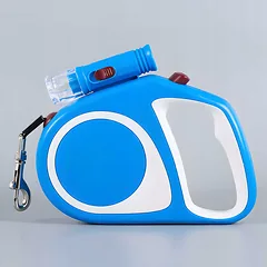 Automatinis pavadėlis šunims ir katėms, tvirtas diržas, 5 m, su stabdymu, iki 15 kg, LED žibintuvėlis — 3 nuotrauka