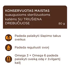 CLUB 4 PAWS Premium konservuotas pašaras su triušiena drebučiuose sterilizuotoms katėms, 80 g — 2 nuotrauka