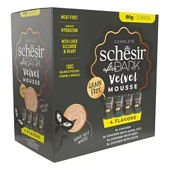 Schesir After Dark Velvet putėsių rinkinys katėms, įvairių skonių, 12x80g
