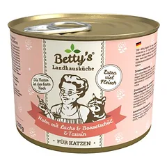 Betty's Landhausküche vištiena su lašiša ir agurklių aliejumi, drėgnas maistas katėms, Vištiena su lašiša 6 x 200g — 2 nuotrauka