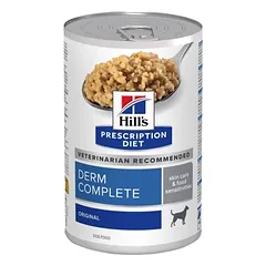 Hill’s PRESCRIPTION DIET Derm Complete konservai šunims Odos priežiūrai ir jautriems maistui 6x370g