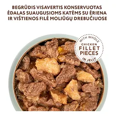 OPTIMEAL begrūdis konservuotas ėdalas suaugusioms katėms su ėriena ir vištiena moliūgų drebučiuose 85g x 12 — 2 nuotrauka