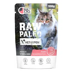 Raw Paleo Cat Adult Sterilised Monoprotein Pork 100 g