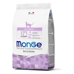 Monge Natural Superpremium Sterilised Chicken sausas maistas katėms