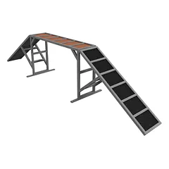 Agility lieptas šunims su apsauginėmis juostelėmis ir neslystančiu paviršiumi, 335x55x60 cm, iki 40 kg, pilkas