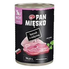 PAN MIŠKO Vištiena su veršiena drėgnas maistas kačiukams 400 g