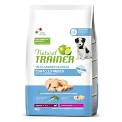 Natural Trainer Regular Medium Puppy & Junior Chicken sausas maistas vidutinių veislių šuniukams, 3 kg