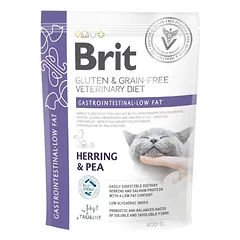 BRIT Veterinary Diets Cat GF Gastrointestinal Low Fat 400 g virškinimo sutrikimų turinčių kačių ėdalas be grūdų