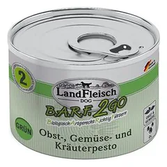 LandFleisch B.A.R.F.2GO vaisių, daržovių ir žolelių pesto 6 x 200 g, papildas — 3 nuotrauka