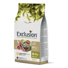 Exclusion Mono Protein Mediterraneo sausas maistas vidutinių veislių šunims su ėriena, M, 3 kg