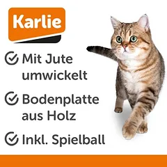 Karlie medinis draskymo kamuoliukas Baltiko, žaislas katėms, 1 vnt. — 2 nuotrauka