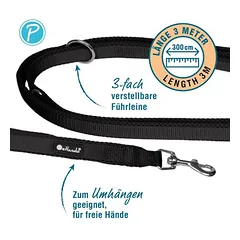Petlando Mesh 3 m Führleine, schwarz