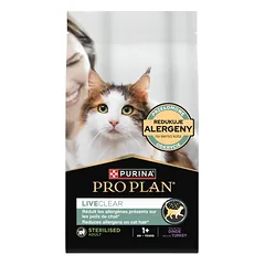 PURINA PRO PLAN LiveClear Sterilised Turtinga su kalakutiena 1,4 kg sausa maistas katėms po sterilizacijos, mažinantis alergenus kailyje
