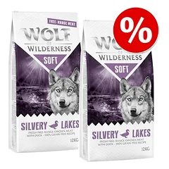 2 x 12 kg Wolf of Wilderness "Soft & Strong" begrūdis sausas maistas šunims
