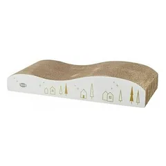Trixie Xmas Cat Scratching Cardboard, 43.5 x 8 x 20 cm, White & Gold