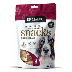 Dr Malou Dog liofilizuoti antienos krūtinėlės kubeliai, skanėstai šunims 50 g — 3 nuotrauka