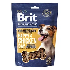 BRIT Premium by Nature Semi-moist Snack Chicken and Raspberry 180g pusiau drėgna užkanda šunims su vištiena ir avietėmis