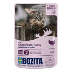 Bozita konservai su kalakutienos gabaliukais padaže katėms - Pet24