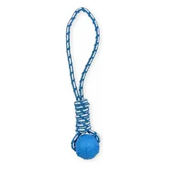 PET NOVA TPR BLUE kamuoliukas su virve 40cm 2vnt