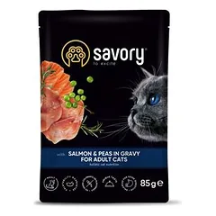 Savory Nassfutter für Katzen mit Lachs & Erbsen
