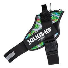 Julius - K9 IDC Powerharness Daycare - šuns pakinktai su atspindinčiais elementais, spalvingo miesto raštas, 1 — 3 nuotrauka